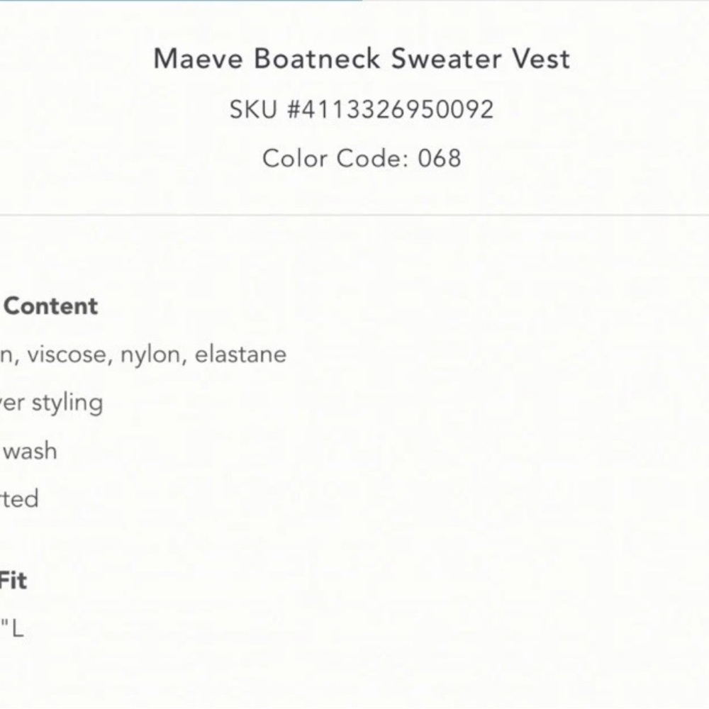 Anthropologie Maeve Pink Sleeveless Boatneck Sweater Vest - Picture 5 of 11